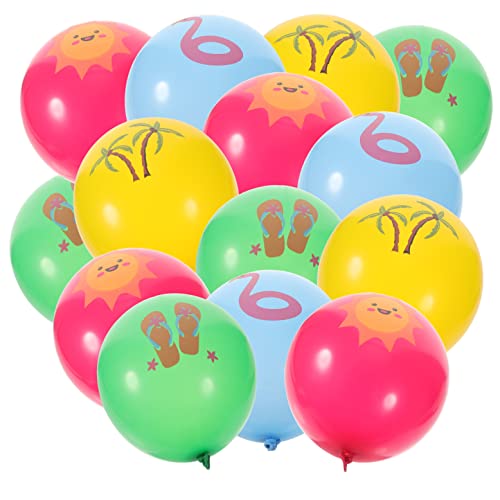 SHOWERORO 16st Hawaiianischer Ballon Luau-latexballons Party-ballon-set Strand-pool-party-gefälligkeiten Pool-fotoautomat Dschungel-latexballons Sommerdeko Geschenk Hochzeit Emulsion Bankett von SHOWERORO