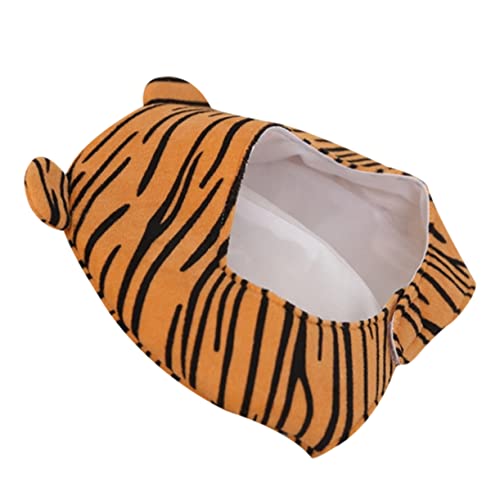 SHOWERORO Tiger-kopfbedeckung Im Karnevalsstil Partyhut Aus Plüsch Foto-requisite Hut Für Spaß von SHOWERORO