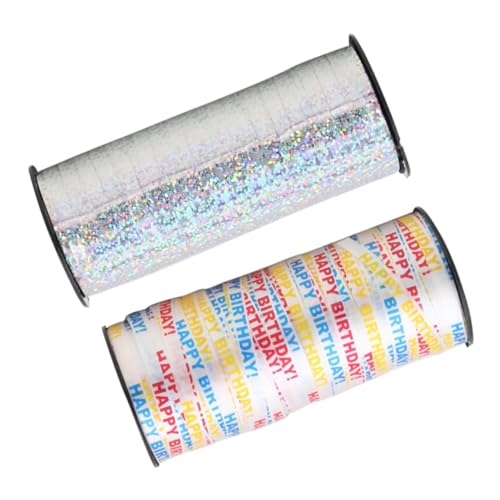 SHOWERORO 2 Rollen Yards Glänzende Geschenkband Ballonband Geschenkverpackung Band Dekoratives Band für Geburtstag Hochzeit Party Feier in Weiß und Silber SHOWERORO 2 Rollen Yards Glänzende Geschenkband Ballonband Geschenkverpackung Band Dekoratives Band für Geburtstag Hochzeit Party Feier in Weiß und Silber von SHOWERORO
