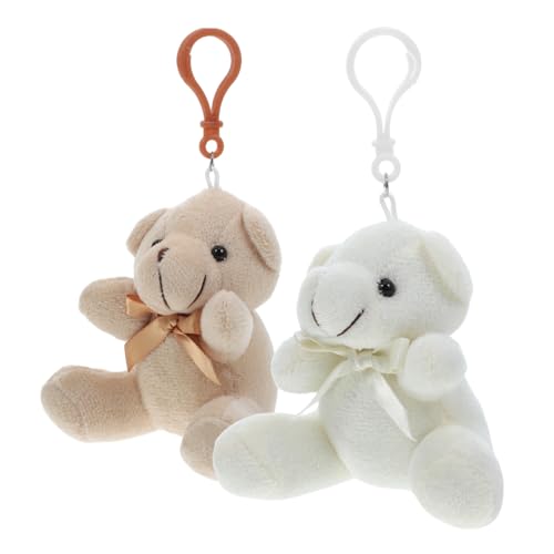 SHOWERORO 2 Stk Bogenpuppe Plüschtiere Ausgestopft Kleine Bären Miniatur Mini-bärenfiguren Tragen Bären-schlüsselanhänger Für Frauen Bärenornamente Mini-stoffbären Pp Baumwolle von SHOWERORO