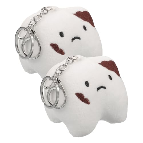 SHOWERORO 2 Stück Zahnpuppe Schlüsselanhänger office key schlüsselanhänger fahrradschlüssel key chain Cartoon -Schlüsselbund Plüsch Geldbörse Charme pelziger Schlüsselanhänger Metall von SHOWERORO