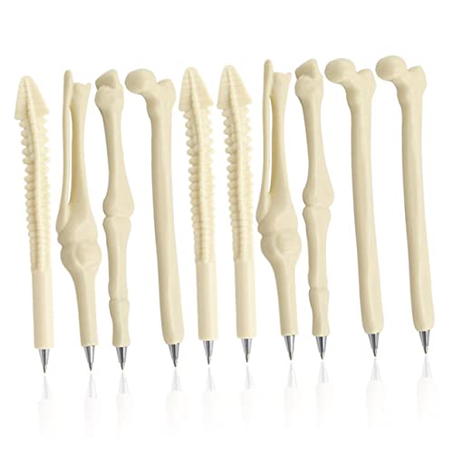 SHOWERORO 20 Stück Knochenförmiger Kugelschreiber Farbe Arzt Kind Multipack Student Form Neuheitstifte Ästhetisch Junge Bleistift Skelett Pflege Freund Schwarz Zufällige Farbe von SHOWERORO
