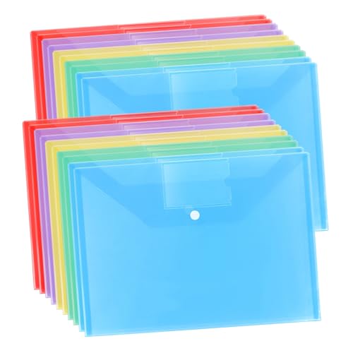 SHOWERORO 20Stücke Dokumententaschen Durchsichtige Plastikmappen mit Etikettentasche Verschiedenen für Büroorganisation Schule und Zuhause Robust und Wasserabweisend von SHOWERORO