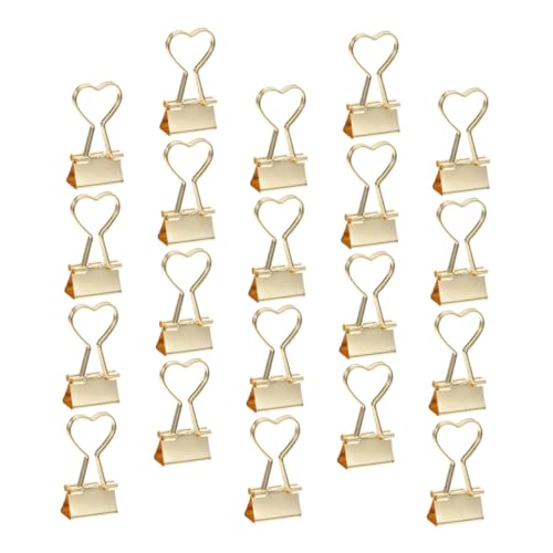 SHOWERORO 20Stücke Metall Binderclips Herzform Dekorative Büroklammern für Journaling und Dokumente Kleine und Tragbare Clips für Zuhause und Büro von SHOWERORO