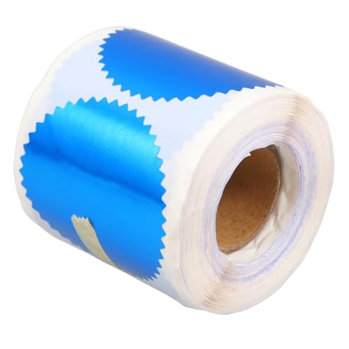 SHOWERORO 250Stücke Geprägte Siegelaufkleber mit Gezacktem Hochwertige Hochzeitseinladungsaufkleber für Zertifikate Umschläge und Kreative DIY Projekte Blau von SHOWERORO