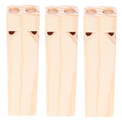SHOWERORO 3 Stück Teiliges Holz Zugpfeifen DIY Musikinstrument Bastelspielzeug für Geburtstagsfeiern Partygeschenke Kreative Rhythmusförderung Spielspaß von SHOWERORO