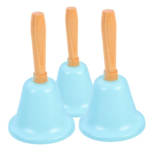 SHOWERORO 3 Stück Teiliges Laute Metall Handglocke mit Holzgriff Klare Klingel für Klassenzimmer Service Seniorenbetreuung Vielseitige Anruf und Signalglocke Robuste Eisenkonstruktion von SHOWERORO
