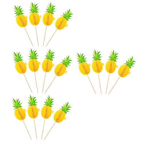 SHOWERORO 30 Stück Kuchendekorationseinsatz Tortenaufsätze für Geburtstage Partykuchen-Picks Hochzeitsdeko hawaiianische Tortenaufsätze hawaiianische kuchenpicks Holz von SHOWERORO