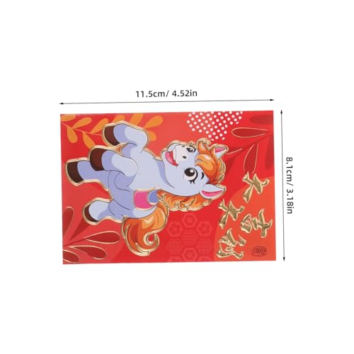 SHOWERORO 300 Stk. Rote Umschläge Jahr Des Pferdes Angpao Lucky Money Envelopes Traditionelle Chinesische Neujahrsumschläge für Familien Firmenfest Frühlingfest von SHOWERORO