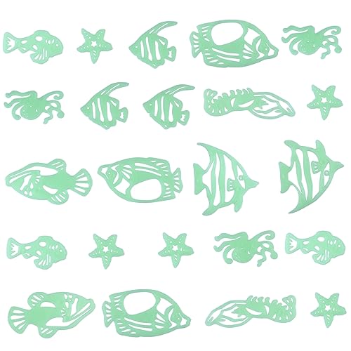 SHOWERORO 4 Sets Leuchtende Wandaufkleber Tropische Fische Sticker Für Kinderzimmer Nachtleuchtende Wandtattoos Pro Set Dekoration Für Schlafzimmer Und Spielzimmer von SHOWERORO
