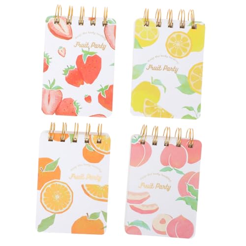 SHOWERORO 4 Stück Mini-Notizbuch Kleines Notizbuch Top-Spiralnotizbuch Schule Beachten Sie Pads spiralblock ausgekleideter Notizblock Schüler-Schreibblock Memo Notiz Pads Notizpolster Papier von SHOWERORO