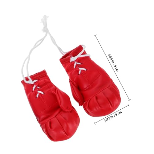 SHOWERORO 4 Stück Miniatur Boxhandschuhe Rot Blau Mini Boxing Gloves Ornament für Auto Spiegel Hängend Puppenhaus Deko Weihnachtsanhänger Souvenir für Boxsport Fans von SHOWERORO