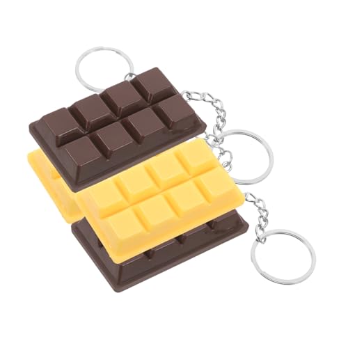 SHOWERORO 4 Stück Schokoladen Schlüsselanhänger Realistische Schokoladenmodelle für Valentinstag Dekorationen Süßes Party Handtaschen Anhänger Praktische Taschencharms von SHOWERORO