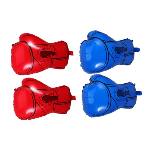 SHOWERORO 4 Stück Teiliges Aufblasbare Boxhandschuh Ballons Elastisch Langlebig Rot und Blau Vielseitige Wrestling Geburtstag Partydekoration für Indoor und Outdoor Veranstaltungen von SHOWERORO