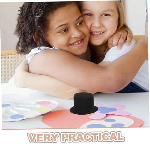 SHOWERORO 4 Stück Teiliges Mini Top Hats aus Schwarzem Filz Leichte DIY Bastelhüte für Puppen Haustiere Hochzeitsdeko und Partyzubehör Kleine Hüte für Kreative Bastelprojekte von SHOWERORO