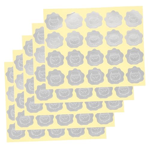 SHOWERORO 5 Blätter Präge Siegelaufkleber Silber Selbstklebend Versiegelungsetiketten für Umschläge Geschenkboxen DIY Briefumschläge Hochzeitseinladungen von SHOWERORO