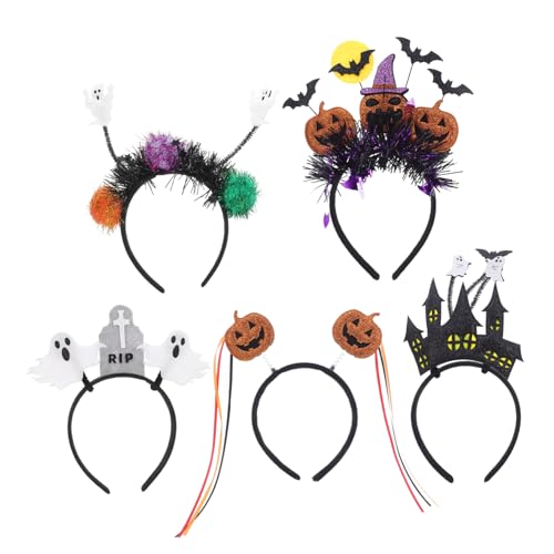 SHOWERORO 5 Stück Halloween-Stirnband Halloween-Haar-Accessoires für Frauen Tierstirnband gefühlt von SHOWERORO
