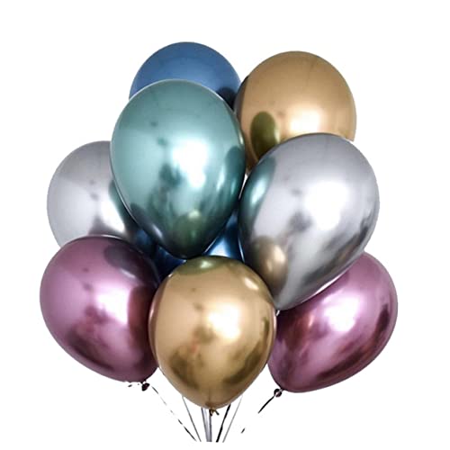 SHOWERORO 50 Stück 10 Latexballons Rosa Dekor Weihnachtsdekoration Metallisch Grüne Luftballons Silberdekor Engagement Gelbe Luftballons Girlandendekor Lila Lieferungen Hochzeit Violett von SHOWERORO