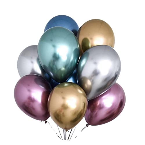 SHOWERORO 50 Stück 10 Latexballons für Party blaue Luftballons Geburtstag Luftballons Hochzeitsdekoration Partyzubehör Blumengirlandendekorationen Schmücken Festivalballons gewölbt Suite von SHOWERORO