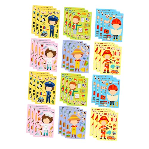 SHOWERORO 6 Sätze Beruf Puzzle Sticker DIY Anziehbare Kostümaufkleber Interaktive Bastelsets für Schule Party Familienaktivitäten SHOWERORO 6 Sätze Beruf Puzzle Sticker DIY Anziehbare Kostümaufkleber Interaktive Bastelsets für Schule Party Familienaktivitäten von SHOWERORO