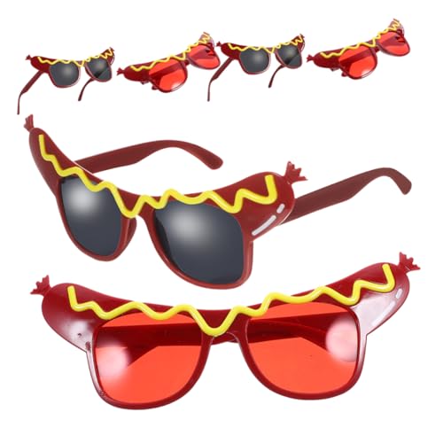 SHOWERORO 6 Stück Hot Dog -Wurstbrille lustige Brille Partygeschenk Cosplay-Brille Zubehör für Partykostüme Partykostümzubehör Abs von SHOWERORO