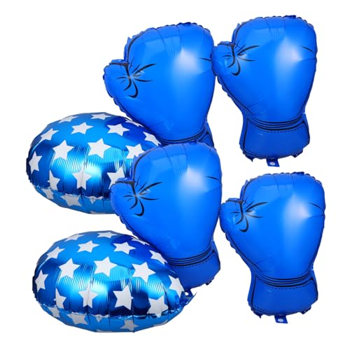 SHOWERORO 6 Stück Teiliges Boxhandschuh Luftballons Wrestling Party Dekoration Langlebig Elastisch Aufblasen für Jungengeburtstag Indoor Outdoor Feiern von SHOWERORO