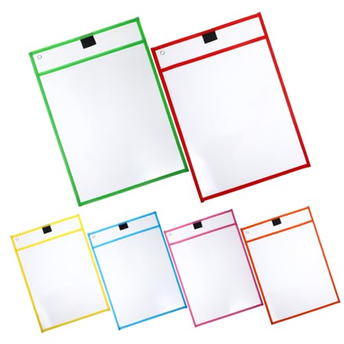 SHOWERORO 6 Stück Teiliges Durchsichtige Dry Erase Sheet Protector Hüllen Wiederverwendbar Beidseitig Klar Leichtgewichtig für Dokumententaschen Büro Schule Zuhause Zufällige Farbe SHOWERORO 6 Stück Teiliges Durchsichtige Dry Erase Sheet Protector Hüllen Wiederverwendbar Beidseitig Klar Leichtgewichtig für Dokumententaschen Büro Schule Zuhause Zufällige Farbe von SHOWERORO