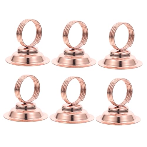 SHOWERORO 6 Stück Teiliges Tischkartenhalter aus Stabilem Eisen Minimalistisches Design Platzsparend Roségoldene Farbe für Event-nummern Menükarten und Tischreservierungen bei Hochzeiten und SHOWERORO 6 Stück Teiliges Tischkartenhalter aus Stabilem Eisen Minimalistisches Design Platzsparend Roségoldene Farbe für Event-nummern Menükarten und Tischreservierungen bei Hochzeiten und von SHOWERORO