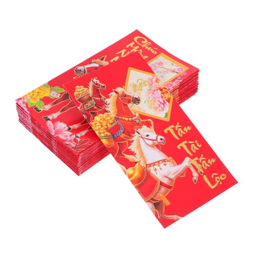 SHOWERORO 60 Stück Lunar Year Lucky Money Envelopes Vietnamesische Rote Umschläge Pferdejahr Papier Hong Bao Für Festliche Frühjahrspartys SHOWERORO 60 Stück Lunar Year Lucky Money Envelopes Vietnamesische Rote Umschläge Pferdejahr Papier Hong Bao Für Festliche Frühjahrspartys von SHOWERORO