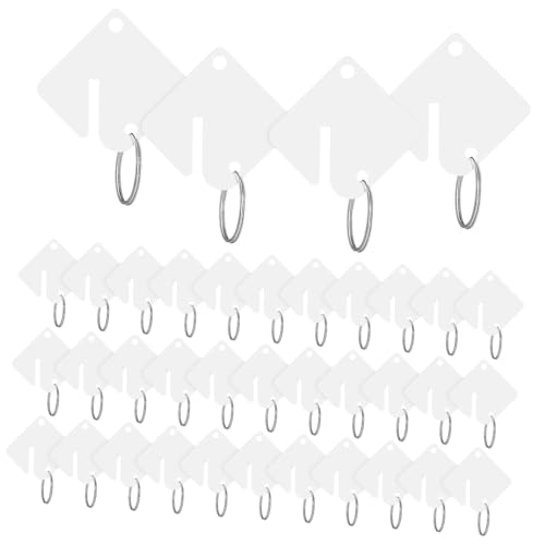 SHOWERORO 60pcs Geschlitzte Schlüssel Tags Quadrathänge Blindschlüssel Beschriftungen Tags Locker Organizer -etiketten Mit Splitringen Schlüsselbund -kennungen von SHOWERORO