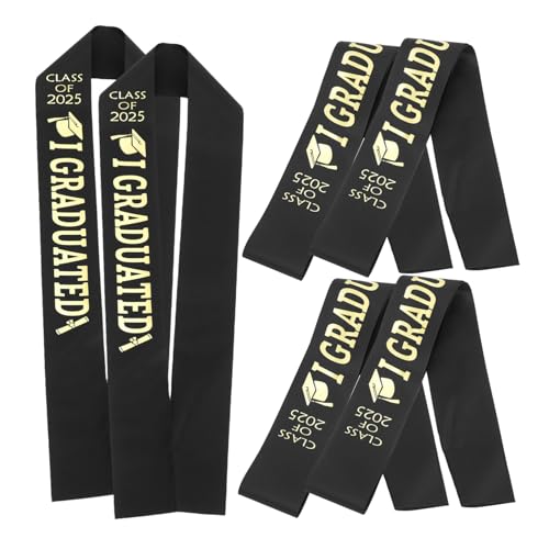 SHOWERORO 6Pcs 2025 Abschlussfeier Gurte Prop Dekoration Zubehör Dekoration Display Schrank Dekoration Dashboard Fashion Dekoration Pendelland Display Stand Shiny Stole Satin Schwarz SHOWERORO 6Pcs 2025 Abschlussfeier Gurte Prop Dekoration Zubehör Dekoration Display Schrank Dekoration Dashboard Fashion Dekoration Pendelland Display Stand Shiny Stole Satin Schwarz von SHOWERORO