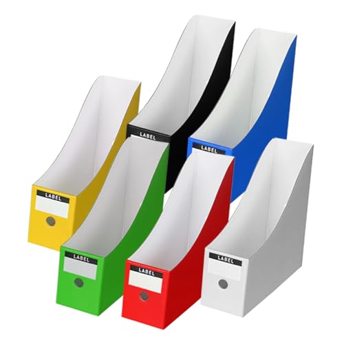SHOWERORO 6Stücke Desktop Dokumentenbox Farbige Aktenregale für Büro und Schule Robust und Wiederverwendbar Organisieren von Dokumenten Zeitschriften und Büchern von SHOWERORO