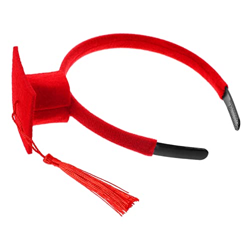SHOWERORO Mini Bachelor Cap Haarband Graduation Cap Stirnband Roter Hut Rote Quaste Haarband Dekorationen für Graduation Party Favor SHOWERORO Mini Bachelor Cap Haarband Graduation Cap Stirnband Roter Hut Rote Quaste Haarband Dekorationen für Graduation Party Favor von SHOWERORO