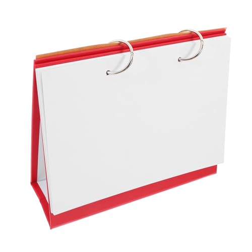 SHOWERORO DIY Tischkalender mit Abnehmbaren Blanko Roter Ringordner Dickes Papier Vielseitig für Fotos Zeichnungen Notizen für Büro und Zuhause von SHOWERORO