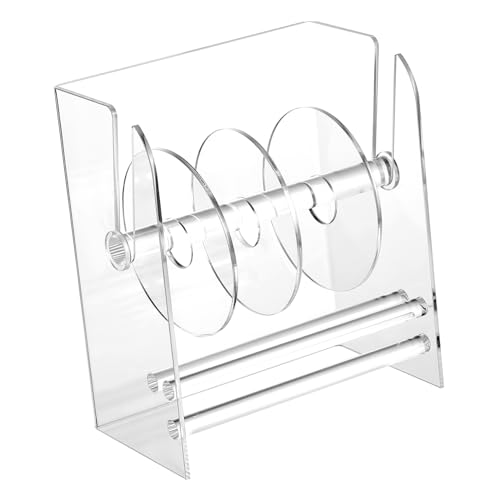 SHOWERORO Einstellbarer Etikettenspender aus Acryl Tischorganisator für Etikettenrollen und Tragbar für Büro und Zuhause von SHOWERORO