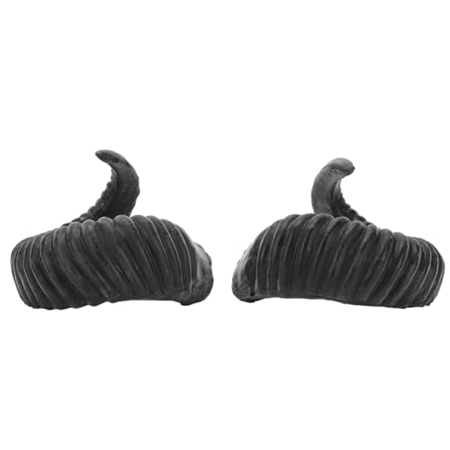 SHOWERORO Halloween Party Haarreif mit Cleat Design Schwarzes DIY Schäfchenhorn Haarband Dekorative Kopfbedeckung für Halloween Kostüm Festival Haaraccessoire Mittelgroß von SHOWERORO
