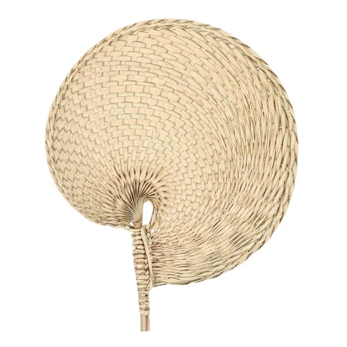SHOWERORO Handgefertigter Sommerfächer Aus Gewobenem Stroh Großer Cattail-fächer in Hellem Gelb Für Zuhause Stilvolles Chinesisches Design Als Ansprechende Dekoration von SHOWERORO