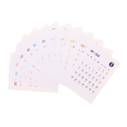 SHOWERORO Kalender Sticker Selbstklebend Jahresplaner Monate Tischkalender Wandkalender DIY Notizblock Aufkleber Für Büro Schule Lehrer Zeitmanagement von SHOWERORO