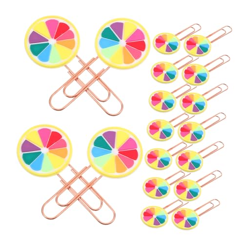 SHOWERORO Klemme süße Buchklammern Zinkenverschlüsse Regenbogen-Büroklammern für das Schulbüro 20 Stück Büroklammer-Lesezeichen von SHOWERORO