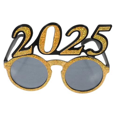 SHOWERORO Partybrille Gold Digitalrahmen Lustige Festival Sonnenbrille Leichtes Pc-material Silvester Neujahr Geburtstag Feier Accessoire von SHOWERORO