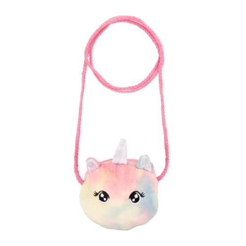 SHOWERORO Plüsch Einhorn Umhängetasche für Mädchen Weiche Leichte Crossbody Geldbörse mit Langem Riemen Bunte Tragbare Münztasche als Geschenk von SHOWERORO