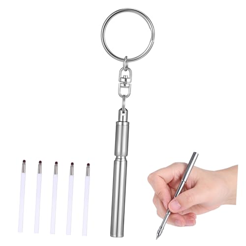 SHOWERORO Schlüsselanhänger Stift Mini Ausziehbarer Kugelschreiber aus mit Nachfüllungen Kompakter Taschenstift für Notizen und Unterwegs von SHOWERORO