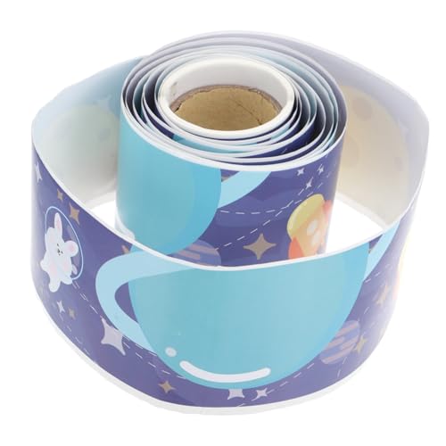 SHOWERORO Schwarze Blackboard Sticker Trim Papierrolle Dekorativer Kreidetafel Randaufkleber Vielseitig für Klassenzimmer Spielzimmer Abwischbar Einfach zu Falten und Gestalten Bunte von SHOWERORO