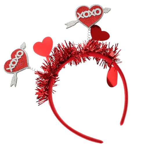 SHOWERORO Herz-stirnband Rotes Haarband Für Frauen Vielseitige Party-dekoration Romantisches Hochzeits-accessoire Amor-kopfbedeckungs-set von SHOWERORO