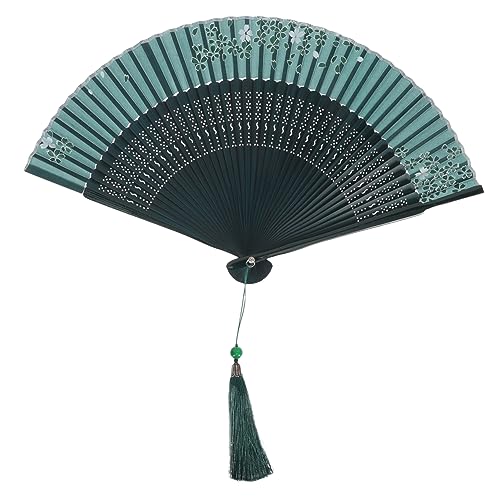 SHOWERORO Vintage Faltbarer Handfächer mit Dekorativer Quaste Robuster Bambuskonstruktion Reißfestem Geeignet für Tanz Hochzeit Party und Sommerliche Reisen von SHOWERORO