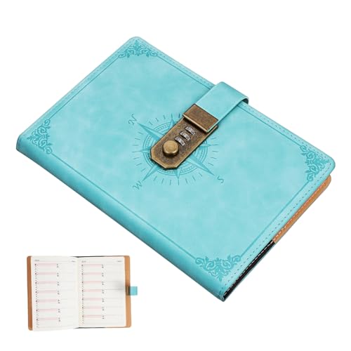 SHOWERORO Vintage Lockable Diary mit Zahlenschloss Notizbuch mit Kartenfächern Vielseitiges Passwort Tagebuch für Schule Büro Reisen Elegantes Retro Design Sicherer Kombinationsschutz SHOWERORO Vintage Lockable Diary mit Zahlenschloss Notizbuch mit Kartenfächern Vielseitiges Passwort Tagebuch für Schule Büro Reisen Elegantes Retro Design Sicherer Kombinationsschutz von SHOWERORO