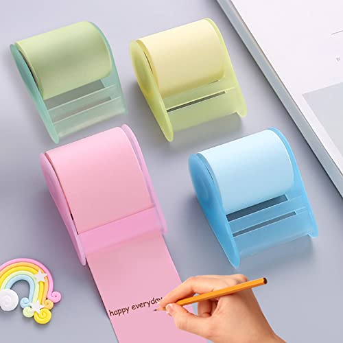 4 pcs Klebezettel mit Spender,Selbstklebende Haftnotizen Rolle,Haftnotizen,Page Marker,Sticky Notes mit Anpassbarer LäNge,Sticky Notes mit Anpassbarer LäNge,Haftnotizen set von SHOWHEEL