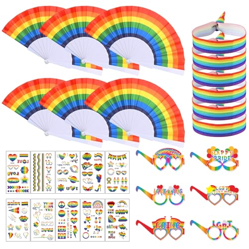 LGBTQ Regenbogen Gay Pride Set, 12 Stück pride tattoo + 6 Stück lgbtq armband + 6 Stück Gay Pride Armband + 6 Stück LGBT Gay Pride Partybrillen, Frauen Männer Pride Month Accessoires Party Dekoration LGBTQ Regenbogen Gay Pride Set, 12 Stück pride tattoo + 6 Stück lgbtq armband + 6 Stück Gay Pride Armband + 6 Stück LGBT Gay Pride Partybrillen, Frauen Männer Pride Month Accessoires Party Dekoration von SHOWHEEL