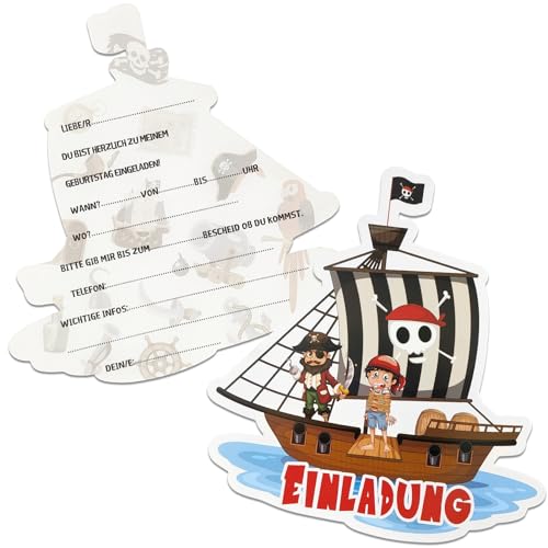 SHOWHEEL 12 × Piraten Einladungskarten, Deutsche Piraten Geburtstag Einladung, Piraten Kindergeburtstag Einladung, Piratenparty Kindergeburtstag, Party Einladungskarten Junge Mädchen SHOWHEEL 12 × Piraten Einladungskarten, Deutsche Piraten Geburtstag Einladung, Piraten Kindergeburtstag Einladung, Piratenparty Kindergeburtstag, Party Einladungskarten Junge Mädchen von SHOWHEEL