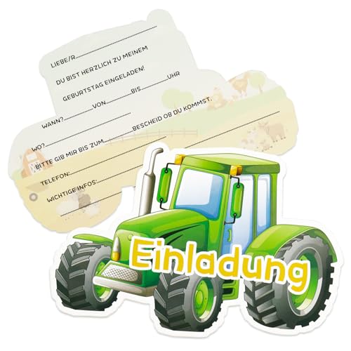 SHOWHEEL 12×Traktor Einladungskarten Kindergeburtstag, Deutsche Einladungen zum Kindergeburtstag Traktor, Einladungskarten Geburtstag Traktor, Einladungskarten Kindergeburtstag Junge SHOWHEEL 12×Traktor Einladungskarten Kindergeburtstag, Deutsche Einladungen zum Kindergeburtstag Traktor, Einladungskarten Geburtstag Traktor, Einladungskarten Kindergeburtstag Junge von SHOWHEEL